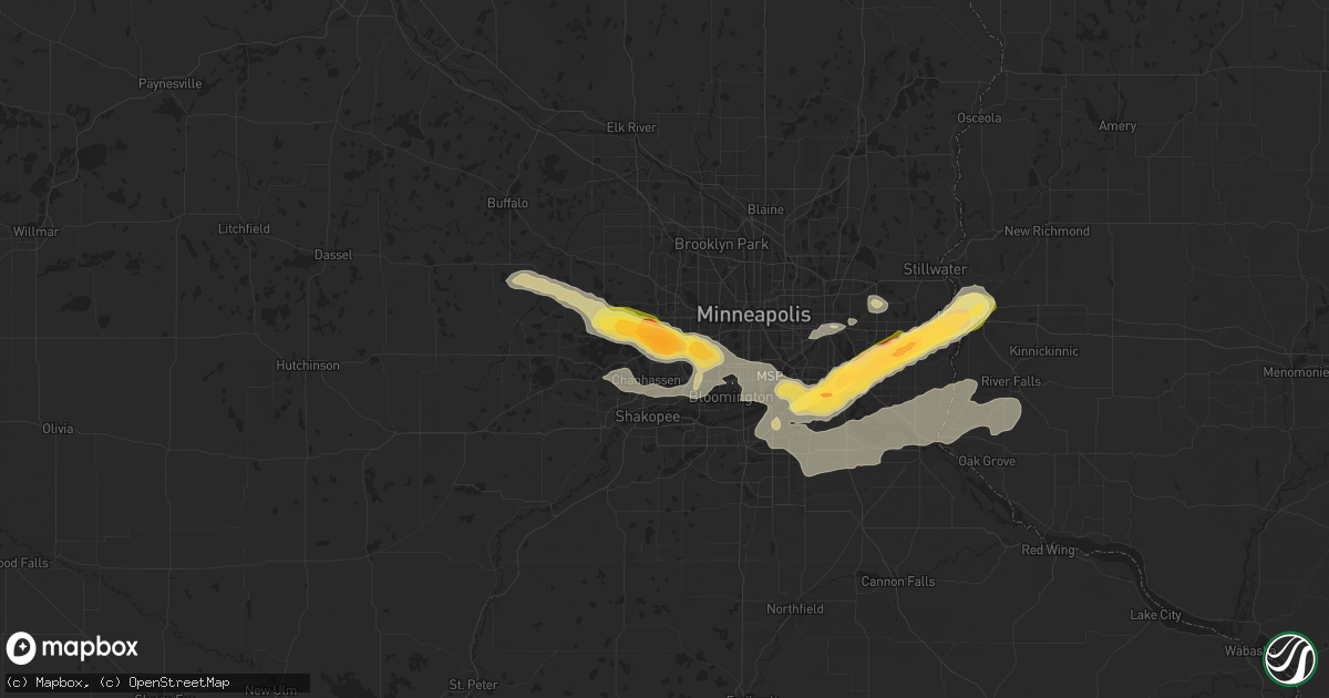 Hail map in Minnetonka, MN on September 21, 2025