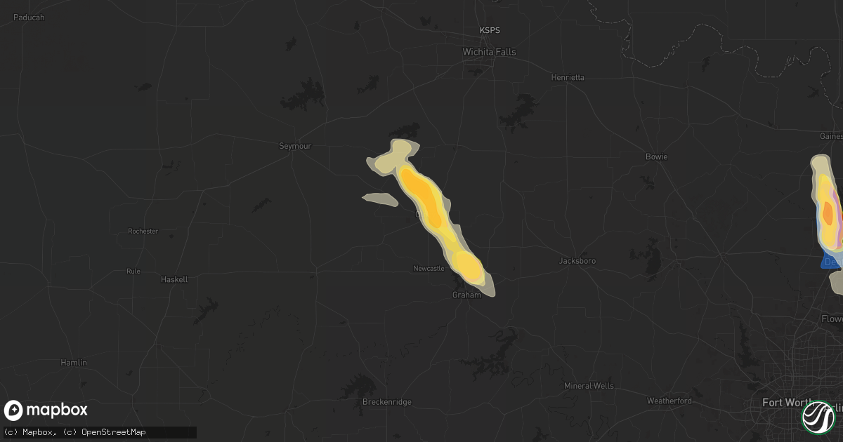 Hail map in Olney, TX on September 21, 2025