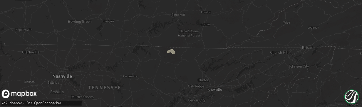 Hail map in Oneida, TN on September 21, 2025