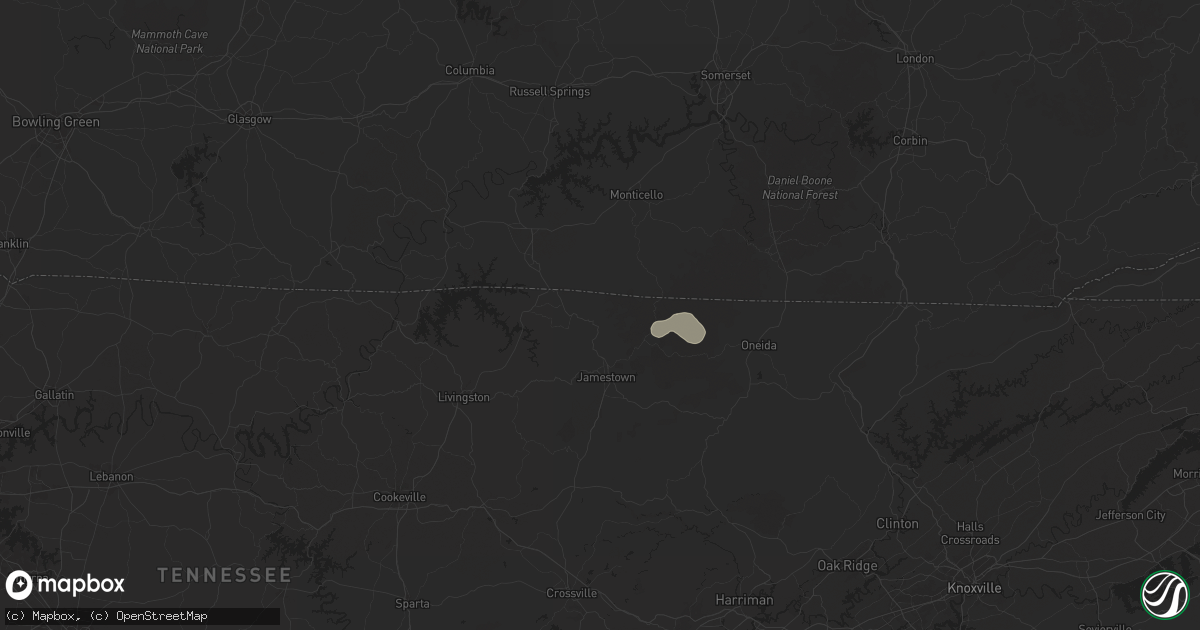 Hail map in Pall Mall, TN on September 21, 2025