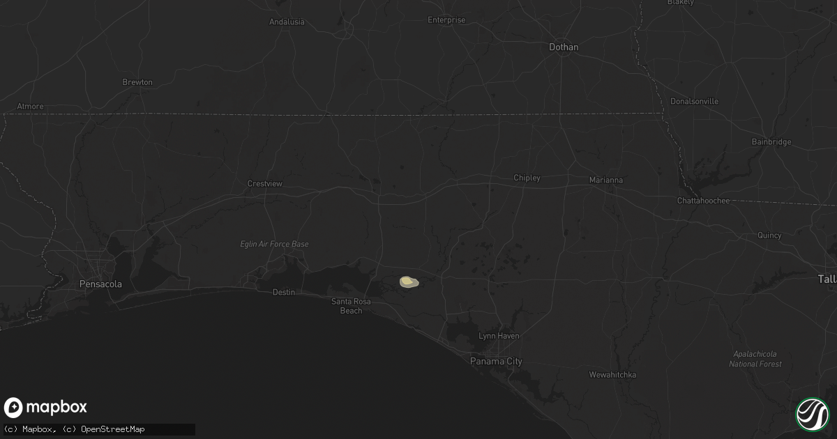 Hail map in Ponce De Leon, FL on September 21, 2025