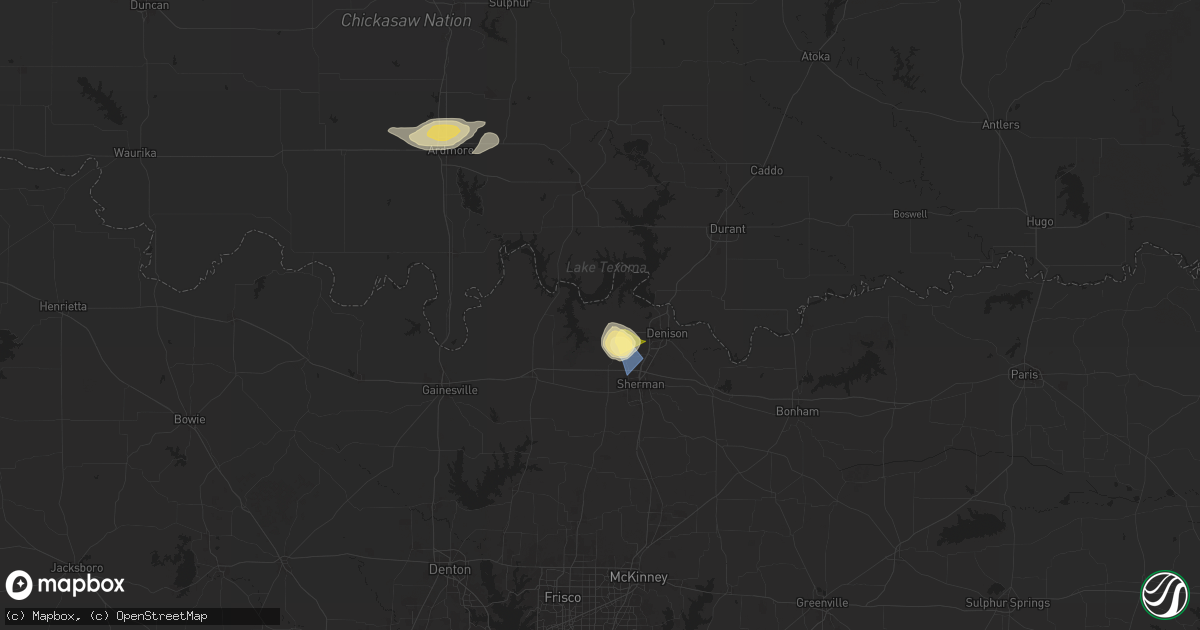 Hail map in Pottsboro, TX on September 21, 2025