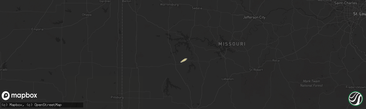 Hail map in Quincy, MO on September 21, 2025