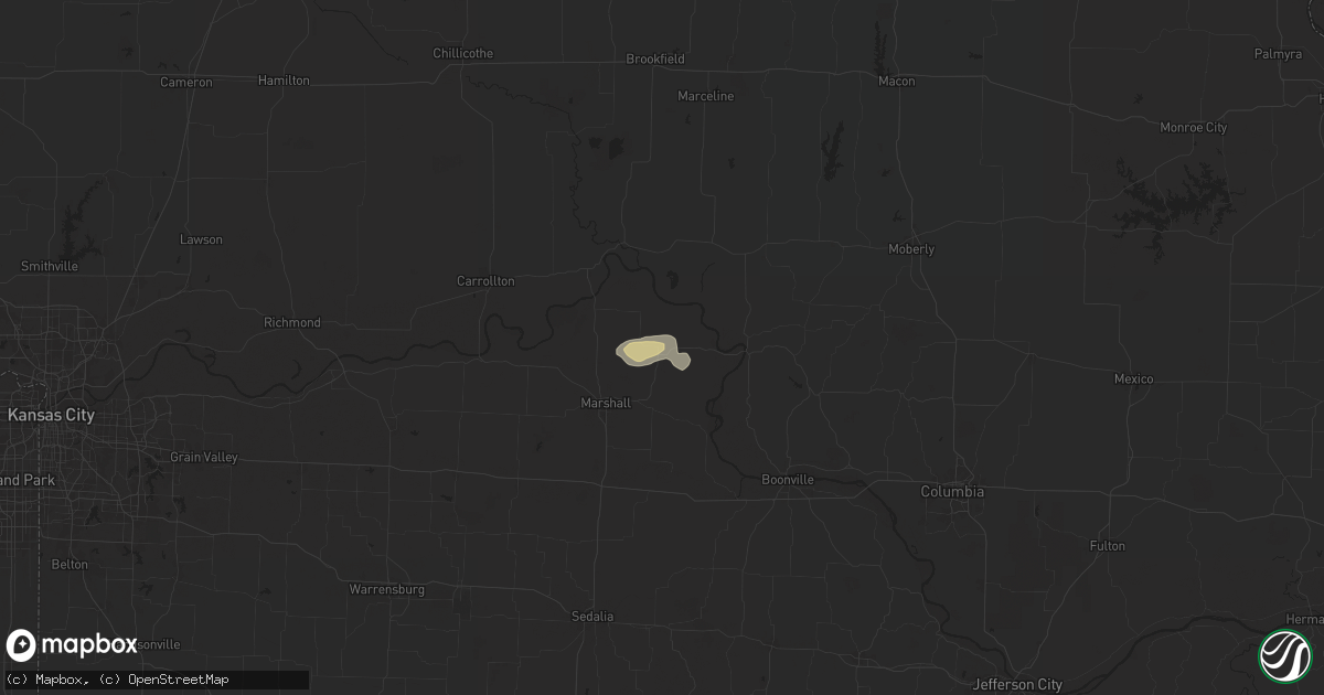 Hail map in Slater, MO on September 21, 2025