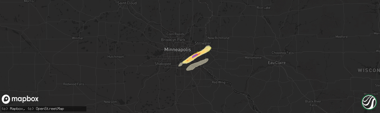 Hail map in South Saint Paul, MN on September 21, 2025