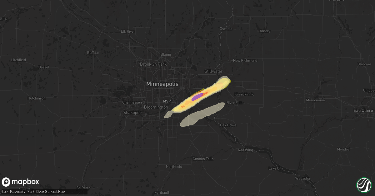 Hail map in South Saint Paul, MN on September 21, 2025