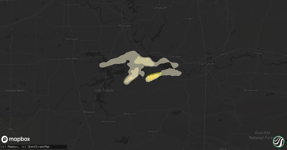 Hail map in Stigler, OK on September 21, 2025