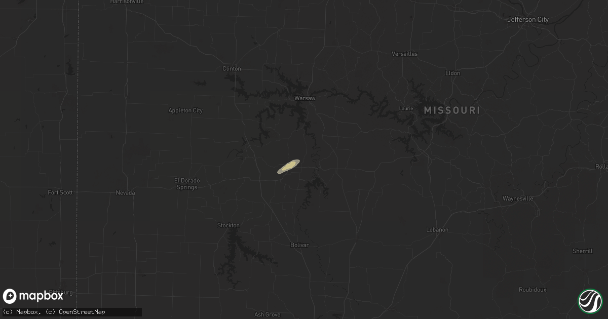 Hail map in Wheatland, MO on September 21, 2025