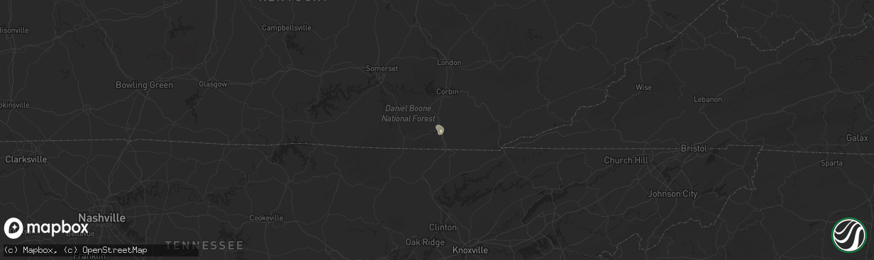 Hail map in Williamsburg, KY on September 21, 2025
