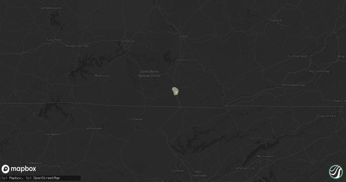 Hail map in Williamsburg, KY on September 21, 2025