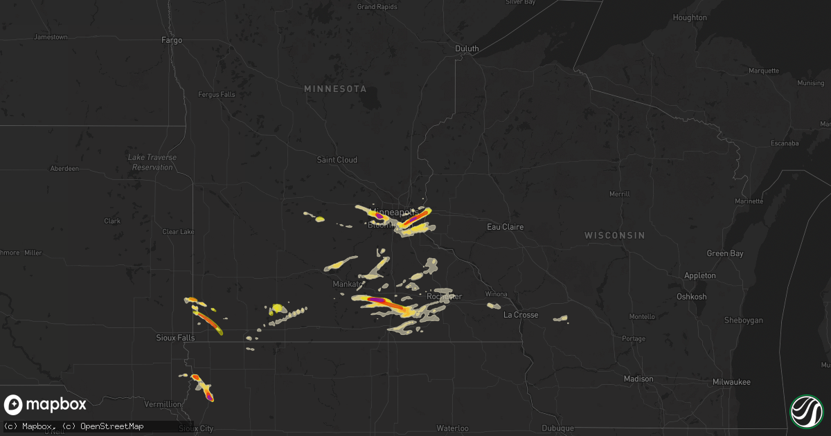 Hail map on September 21, 2025