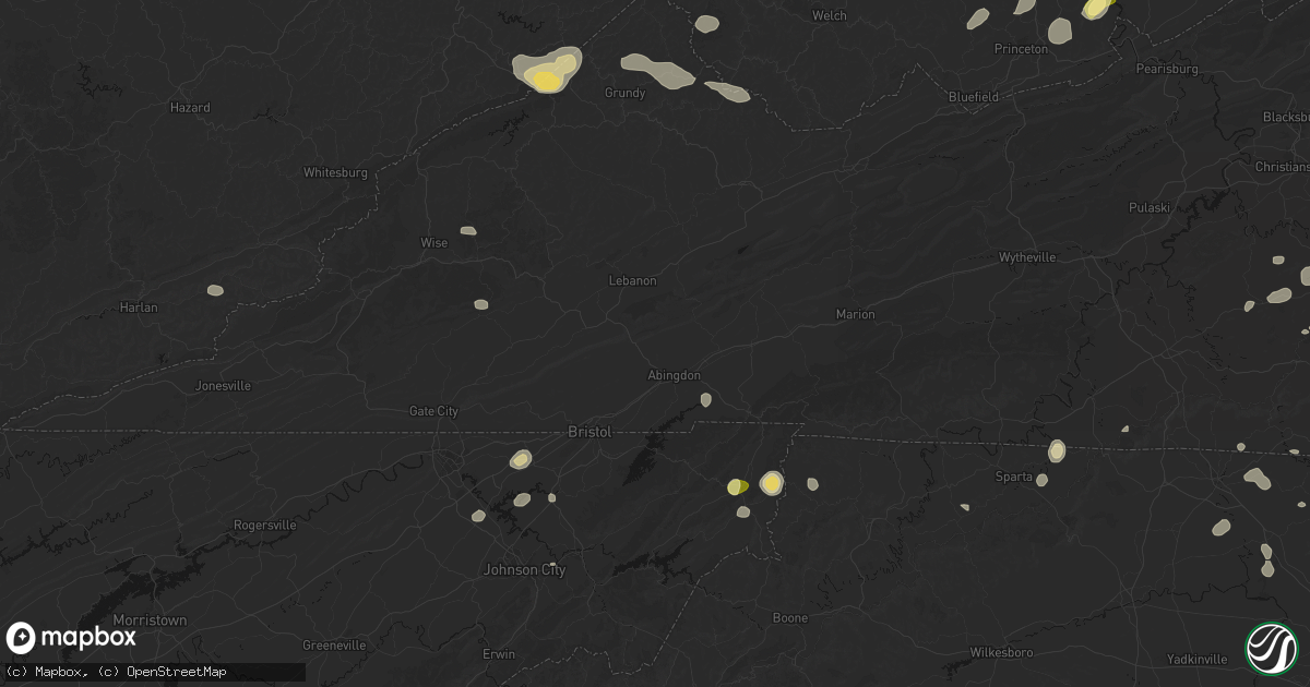 Hail map in Abingdon, VA on September 21, 2026