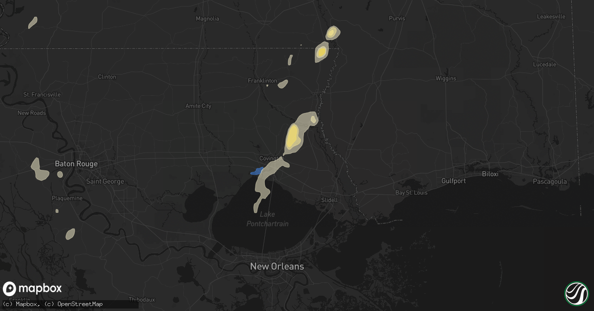 Hail map in Abita Springs, LA on September 21, 2026