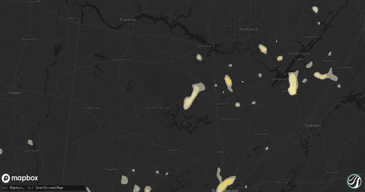 Hail map in Addison, AL on September 21, 2026