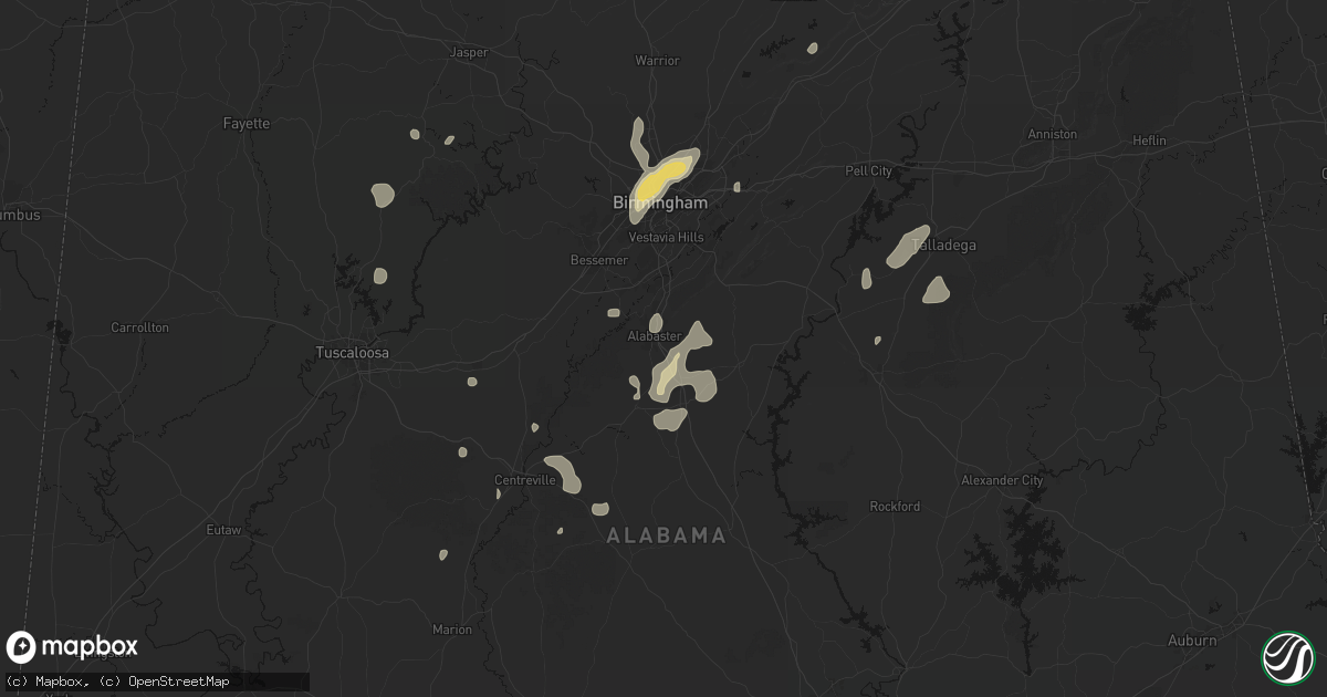 Hail map in Alabaster, AL on September 21, 2026
