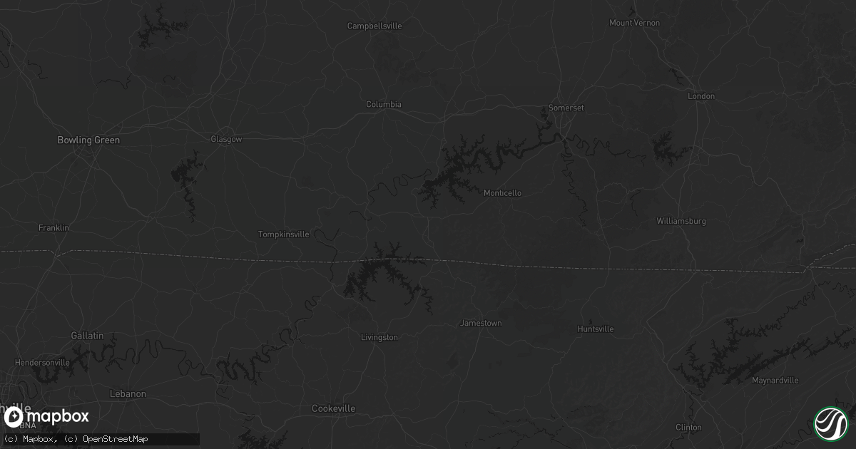 Hail map in Albany, KY on September 21, 2026
