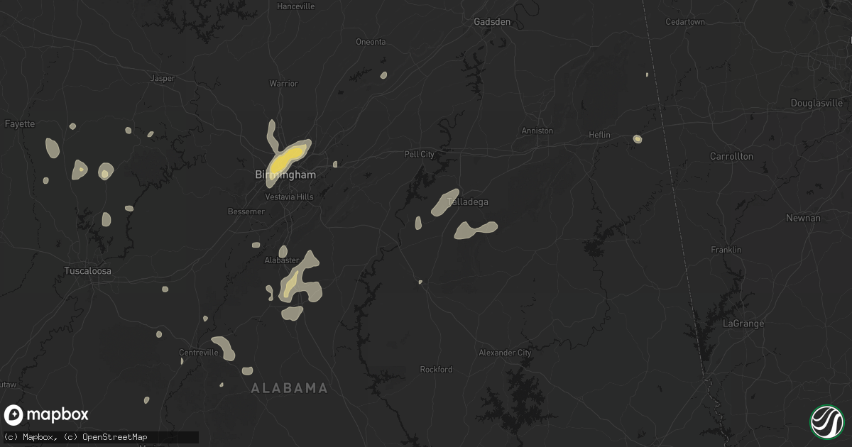 Hail map in Alpine, AL on September 21, 2026