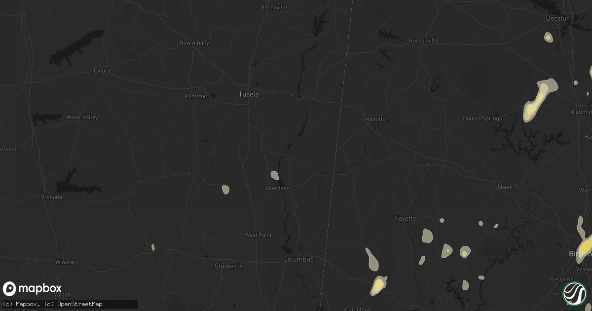 Hail map in Amory, MS on September 21, 2026