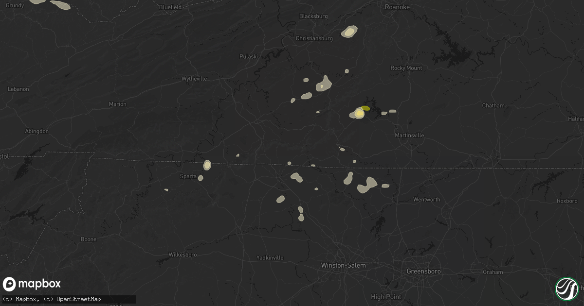 Hail map in Ararat, VA on September 21, 2026
