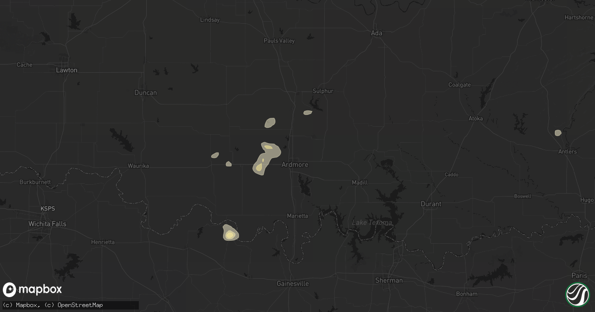 Hail map in Ardmore, OK on September 21, 2026