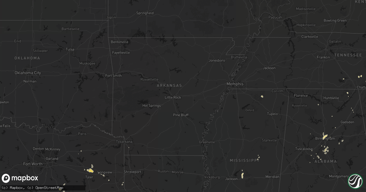 Hail map in Arkansas on September 21, 2026