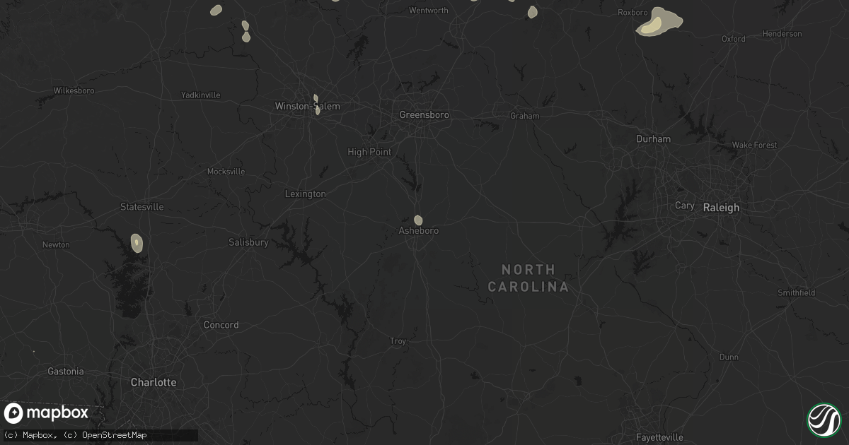 Hail map in Asheboro, NC on September 21, 2026