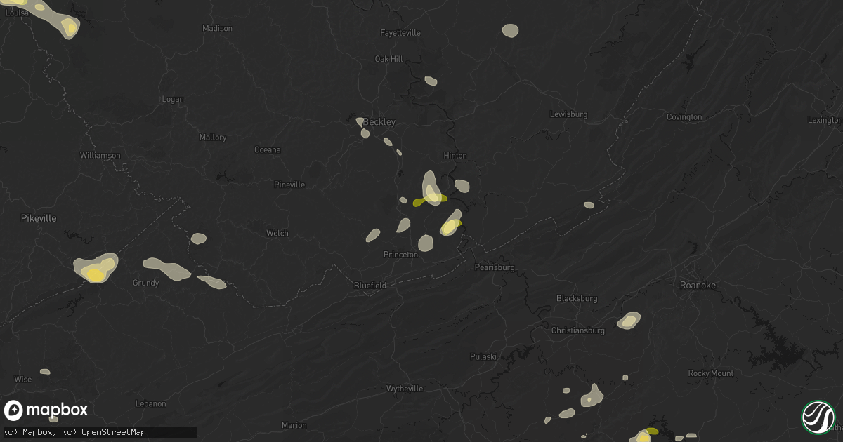 Hail map in Athens, WV on September 21, 2026