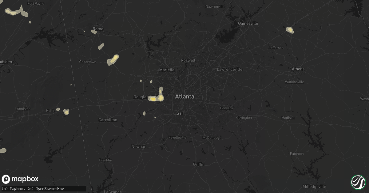 Hail map in Atlanta, GA on September 21, 2026