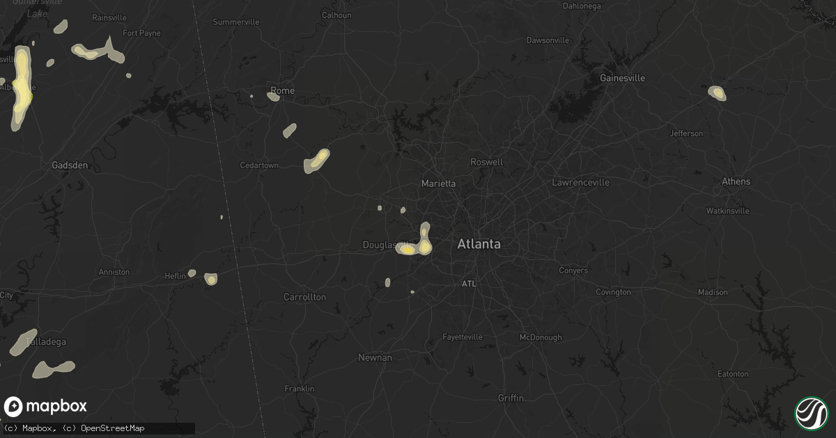 Hail map in Austell, GA on September 21, 2026