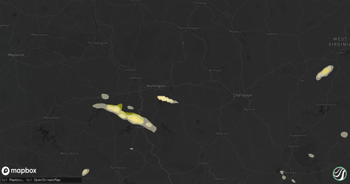 Hail map in Barboursville, WV on September 21, 2026
