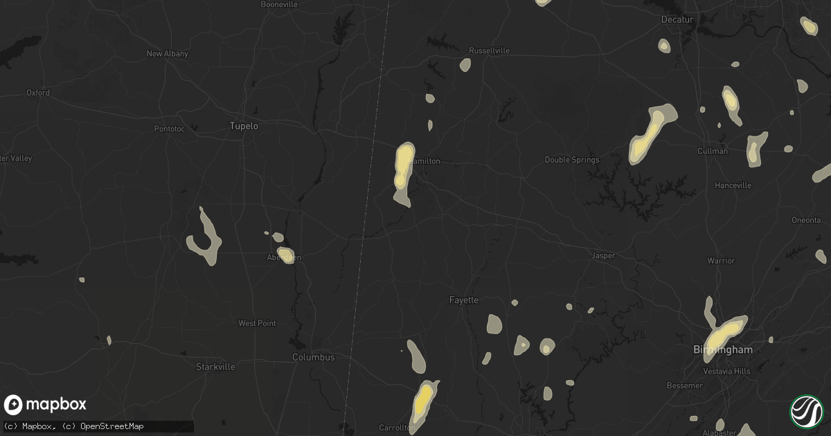 Hail map in Beaverton, AL on September 21, 2026