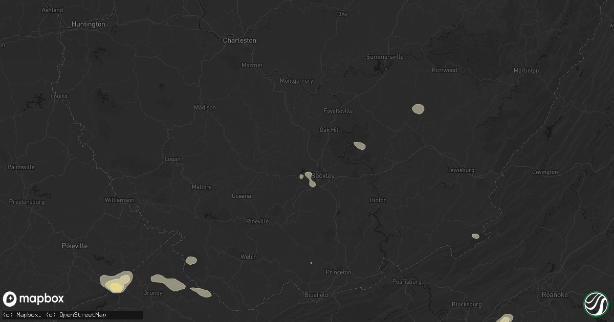 Hail map in Beckley, WV on September 21, 2026
