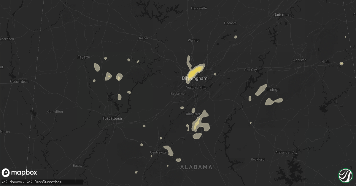 Hail map in Bessemer, AL on September 21, 2026