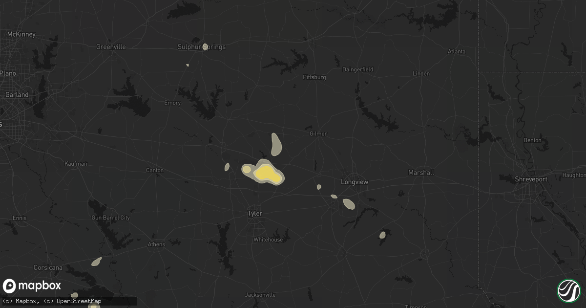 Hail map in Big Sandy, TX on September 21, 2026