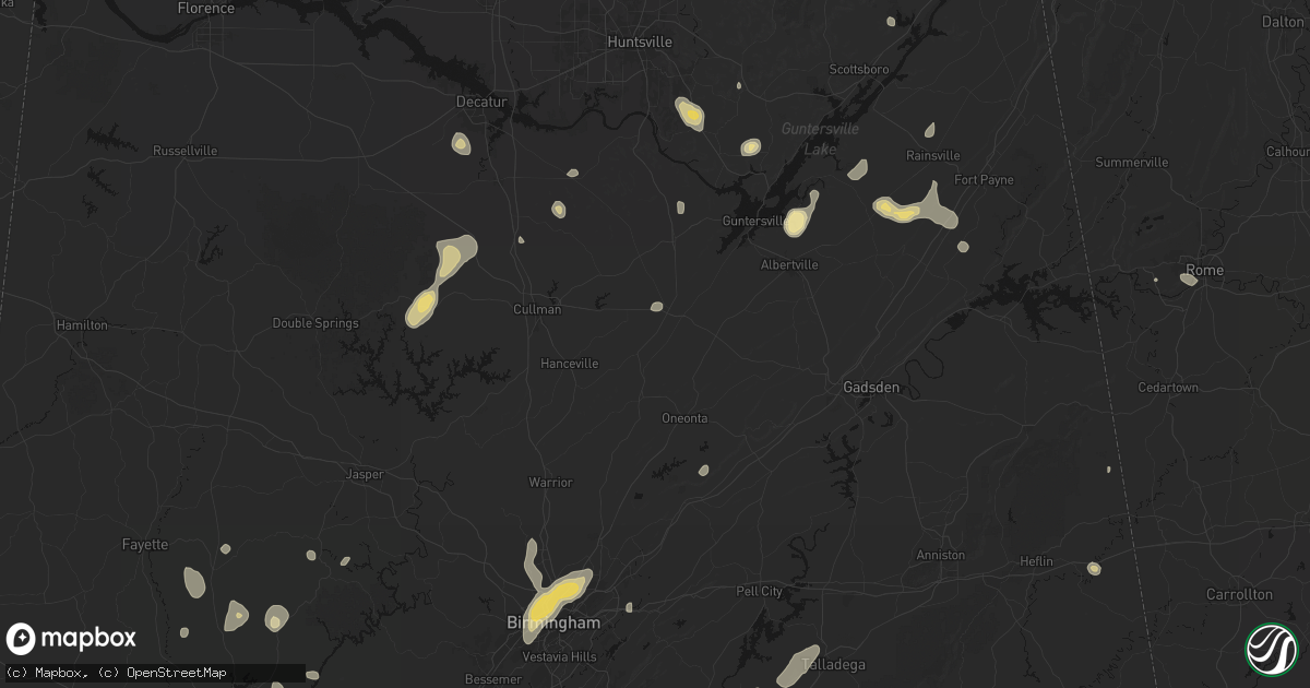 Hail map in Blountsville, AL on September 21, 2026