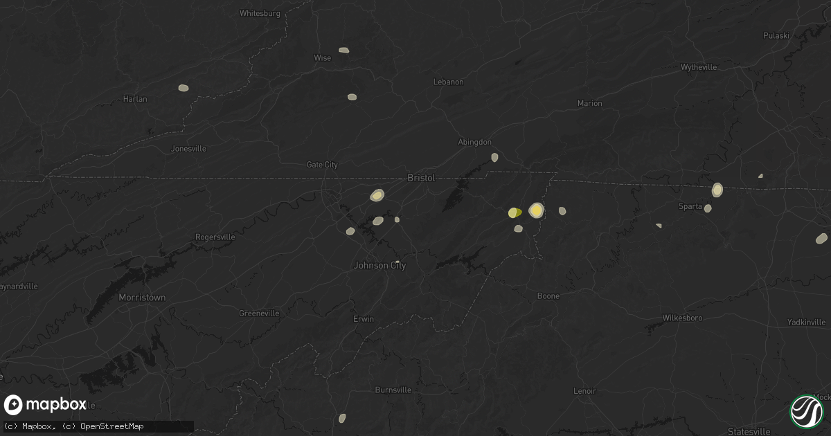 Hail map in Bluff City, TN on September 21, 2026