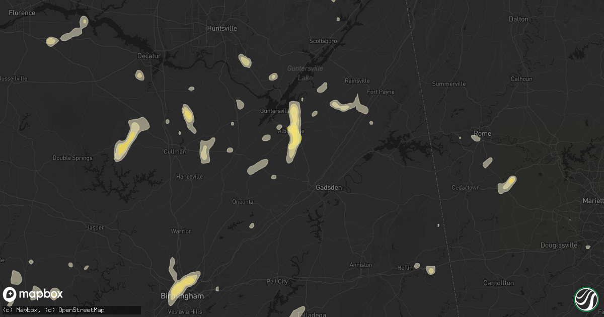 Hail map in Boaz, AL on September 21, 2026