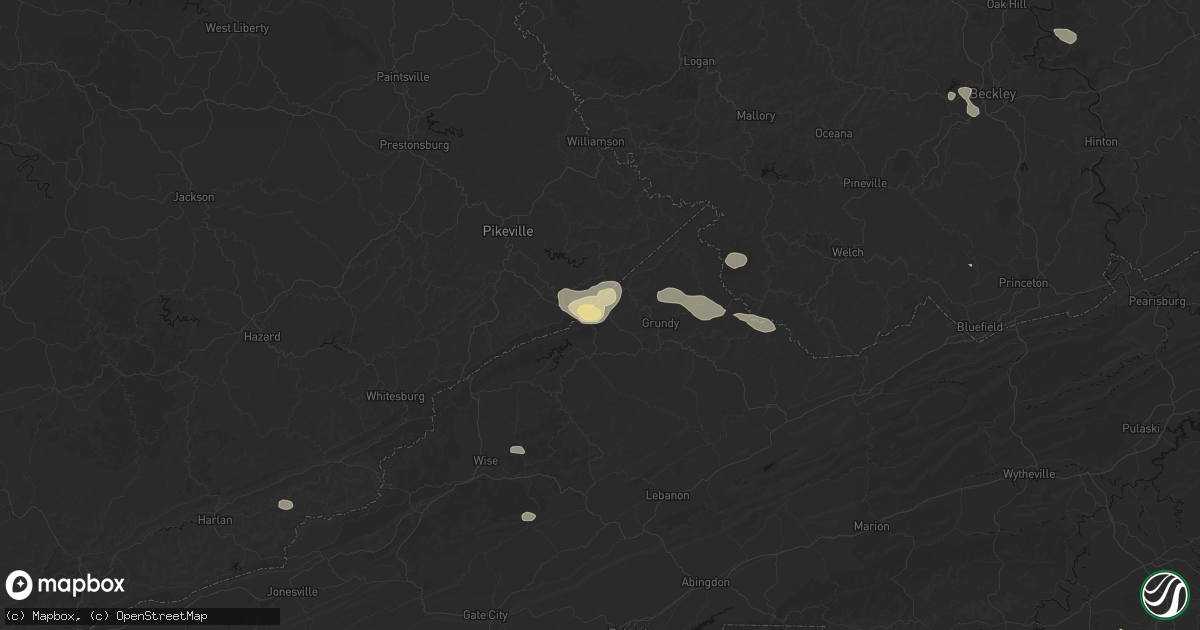 Hail map in Breaks, VA on September 21, 2026