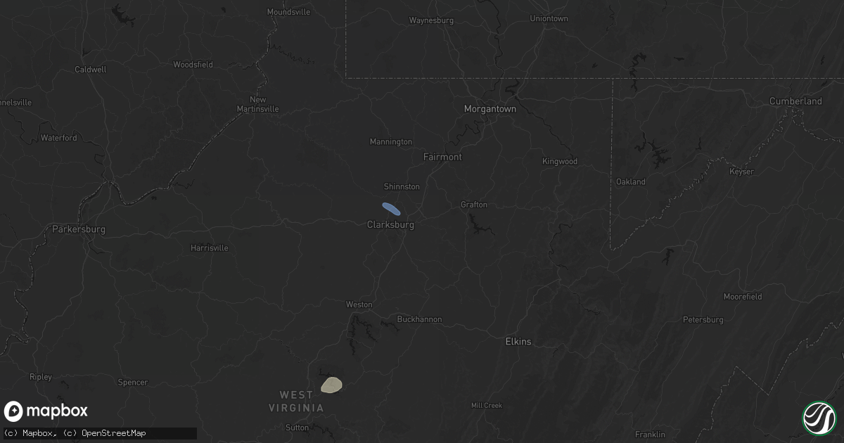 Hail map in Bridgeport, WV on September 21, 2026