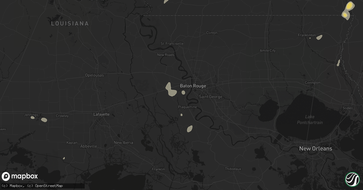 Hail map in Brusly, LA on September 21, 2026