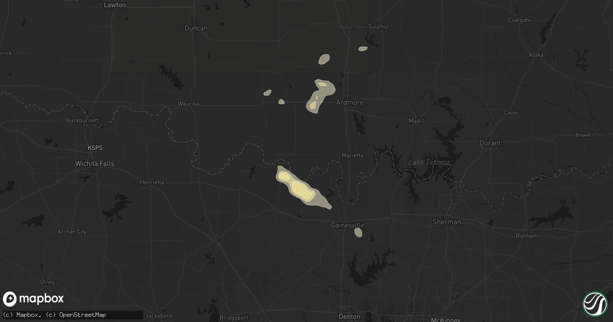 Hail map in Burneyville, OK on September 21, 2026