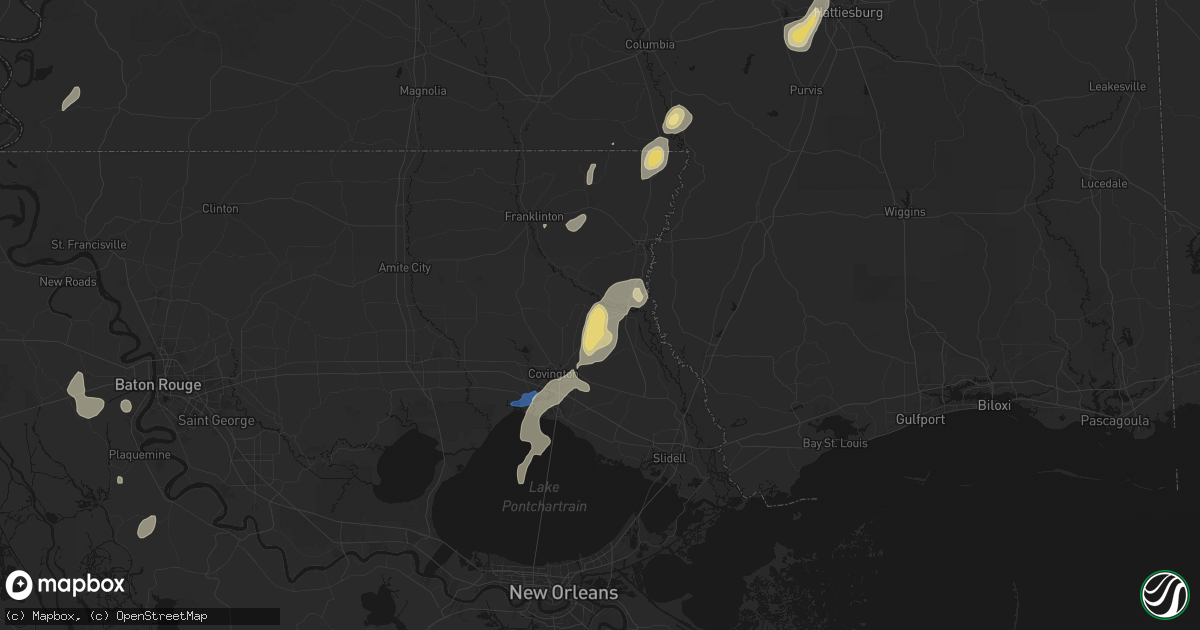 Hail map in Bush, LA on September 21, 2026