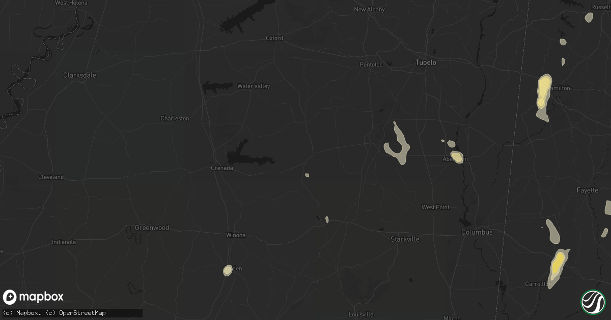 Hail map in Calhoun City, MS on September 21, 2026