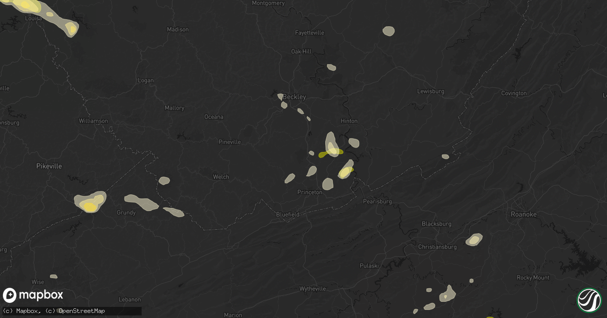 Hail map in Camp Creek, WV on September 21, 2026