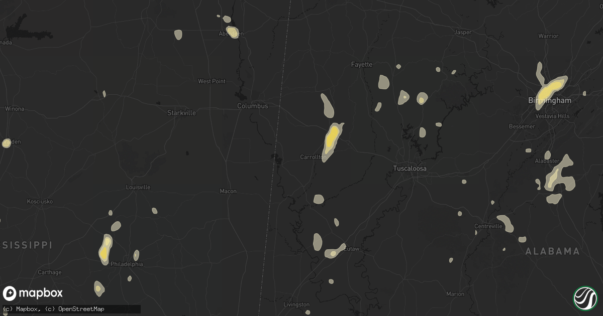 Hail map in Carrollton, AL on September 21, 2026