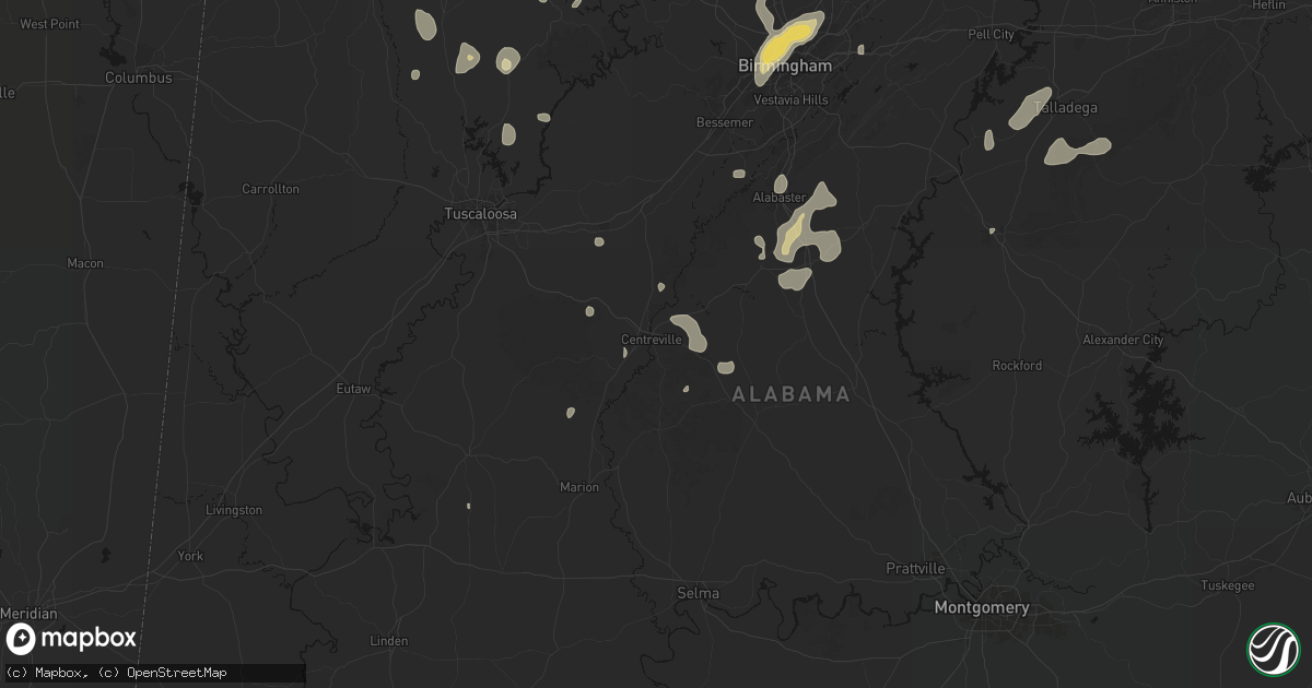 Hail map in Centreville, AL on September 21, 2026