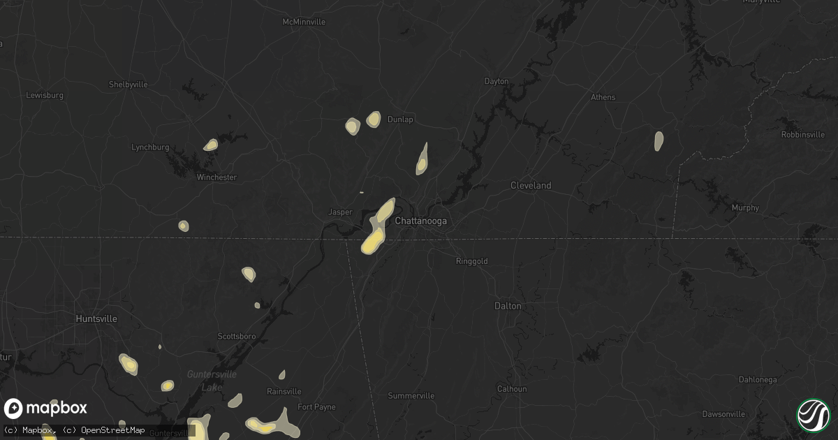 Hail map in Chattanooga, TN on September 21, 2026