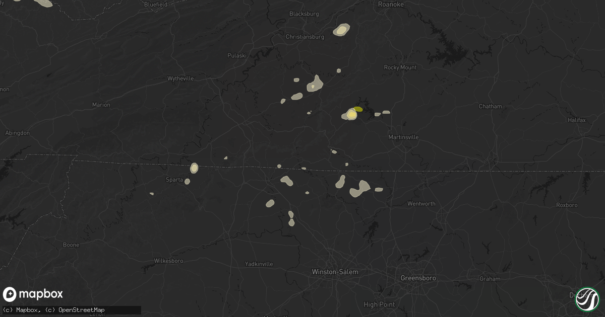 Hail map in Claudville, VA on September 21, 2026