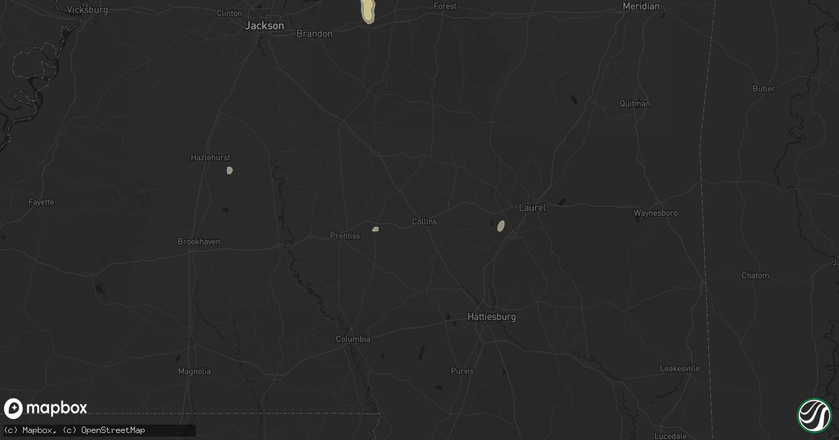 Hail map in Collins, MS on September 21, 2026