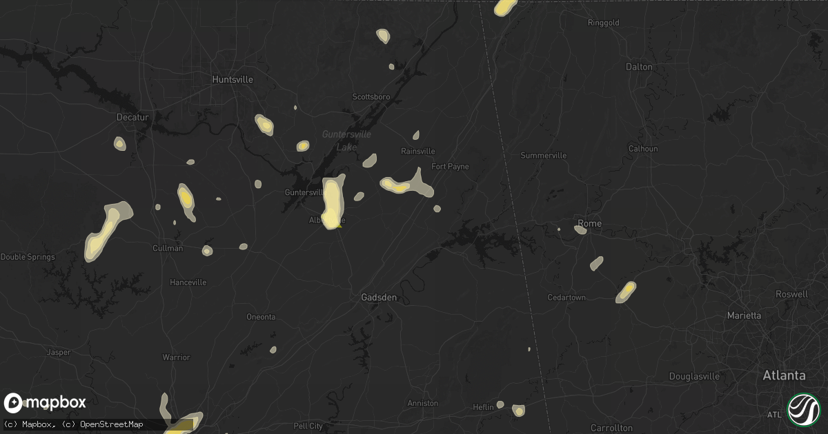 Hail map in Collinsville, AL on September 21, 2026